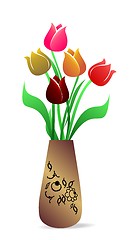 Image showing Beautiful vase with tulips