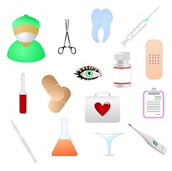 Image showing collection of  medical themed icons