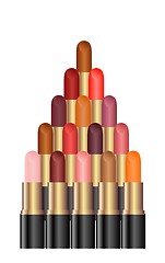 Image showing Pyramid of a palette of lipsticks