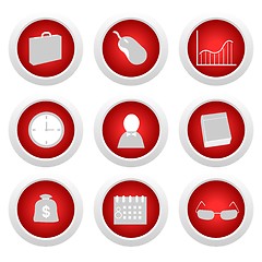 Image showing Business red button set