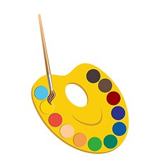 Image showing Palette with paints