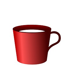 Image showing Realistic illustration of red cup isolated on white background