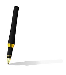 Image showing Realistic illustration of a gold pen