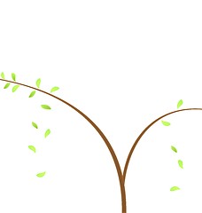 Image showing Concept illustration of branch at green leaf