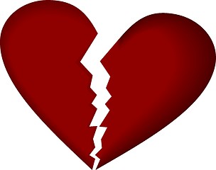 Image showing Broken heart on white