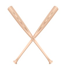 Image showing Realistic illustration of two baseball bat