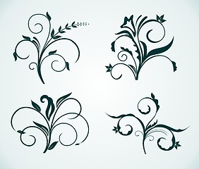 Image showing Flowers ornament collection