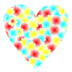 Image showing Illustration flowers heart for valentine's day