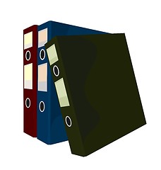 Image showing Realistic illustration of close folders