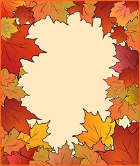 Image showing Autumn card with maple