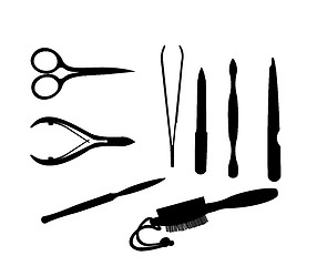 Image showing Manicure and chiropody tools vector collection