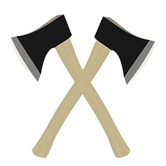 Image showing Two axe are isolated on white background