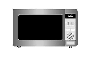 Image showing Illustration of microwave oven isolated on white background.