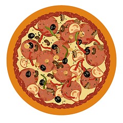 Image showing Realistic illustration pizza on white background