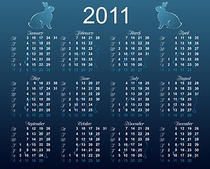 Image showing European calendar 2011