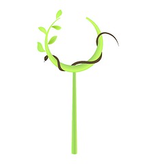 Image showing Concept illustration of branch at green leaf and snake