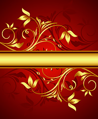 Image showing Golden floral background