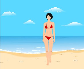 Image showing Summer beach girl