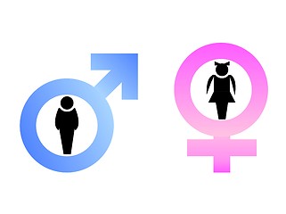 Image showing Male and female signs are isolated on white background