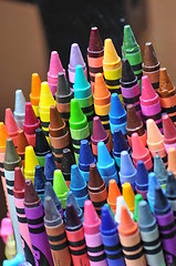 Image showing Colored crayons