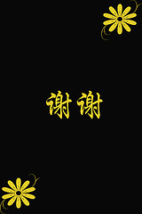 Image showing Chinese characters of THANK  YOU on black