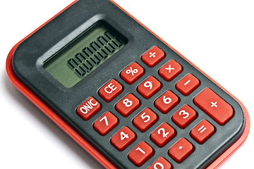 Image showing MIni red calculator isolated on white 