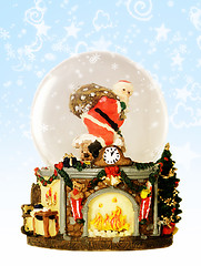 Image showing Santa, Christmas tree and warm fireplace