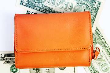 Image showing Orange leather wallet