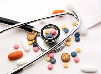 Image showing Stethoscope & Drugs 