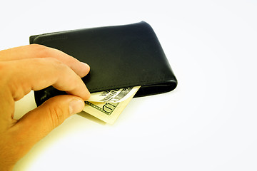 Image showing Black leather wallet