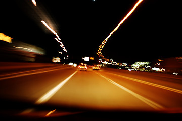 Image showing Night on the road