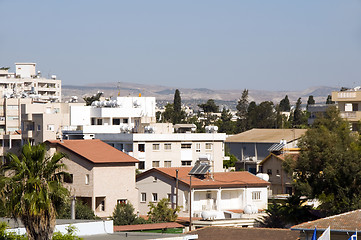 Image showing rooftop cityscape view of Larnaca Cyprus hotels condos apartment