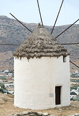 Image showing Greek island windmill Ios Cyclades