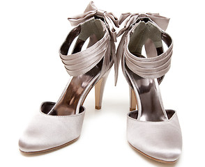 Image showing Feminine satin loafers