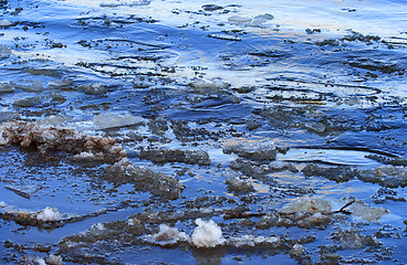 Image showing Broken ice on water