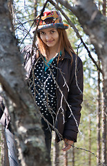 Image showing Girl in colour hat