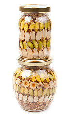 Image showing Glass banks canned nuts