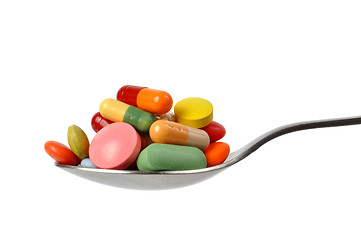 Image showing Pills on a Teaspoon