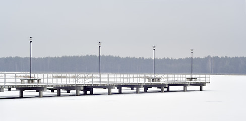 Image showing Platform on iced lake