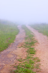 Image showing Field road in fog