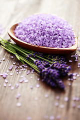 Image showing lavender bath salt