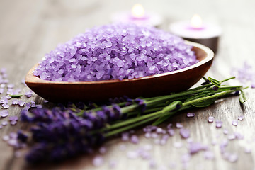 Image showing lavender bath salt