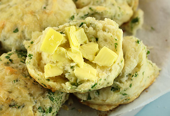 Image showing Buttered Spinach Scones