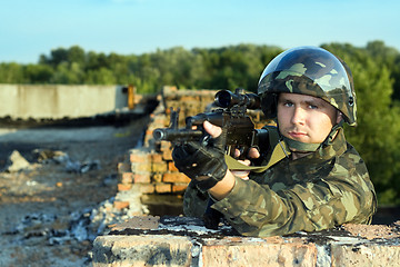 Image showing Portrait of sniper