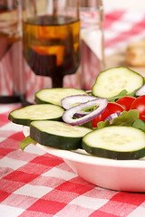 Image showing Mixed salad on a set table