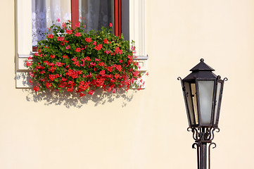 Image showing Lampshade and flowers