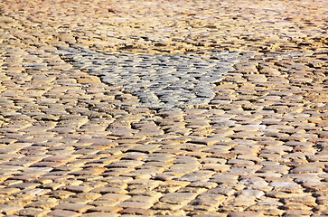 Image showing Granite cobblestone pavement detail