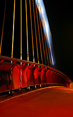 Image showing Pedestrian bridge detail at night