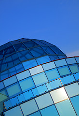 Image showing Blue stained glass dome roof