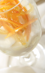 Image showing Orange peel dessert in glass